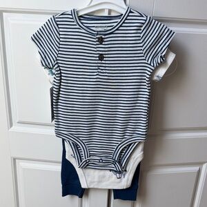 Striped Baby 2 Onesie and matching pant set